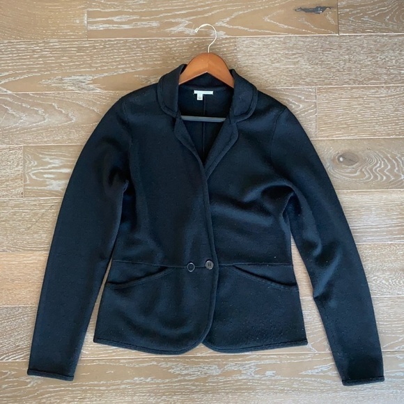 Nordstrom Halogen Wool-Blend Sweater Blazer | Black | L - Picture 1 of 7